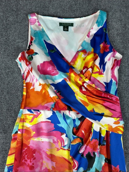 Lauren Ralph Lauren Dresses & Skirts - Lauren Ralph Lauren Floral Sleeveless Faux Wrap Midi Dress Women’s Size 8